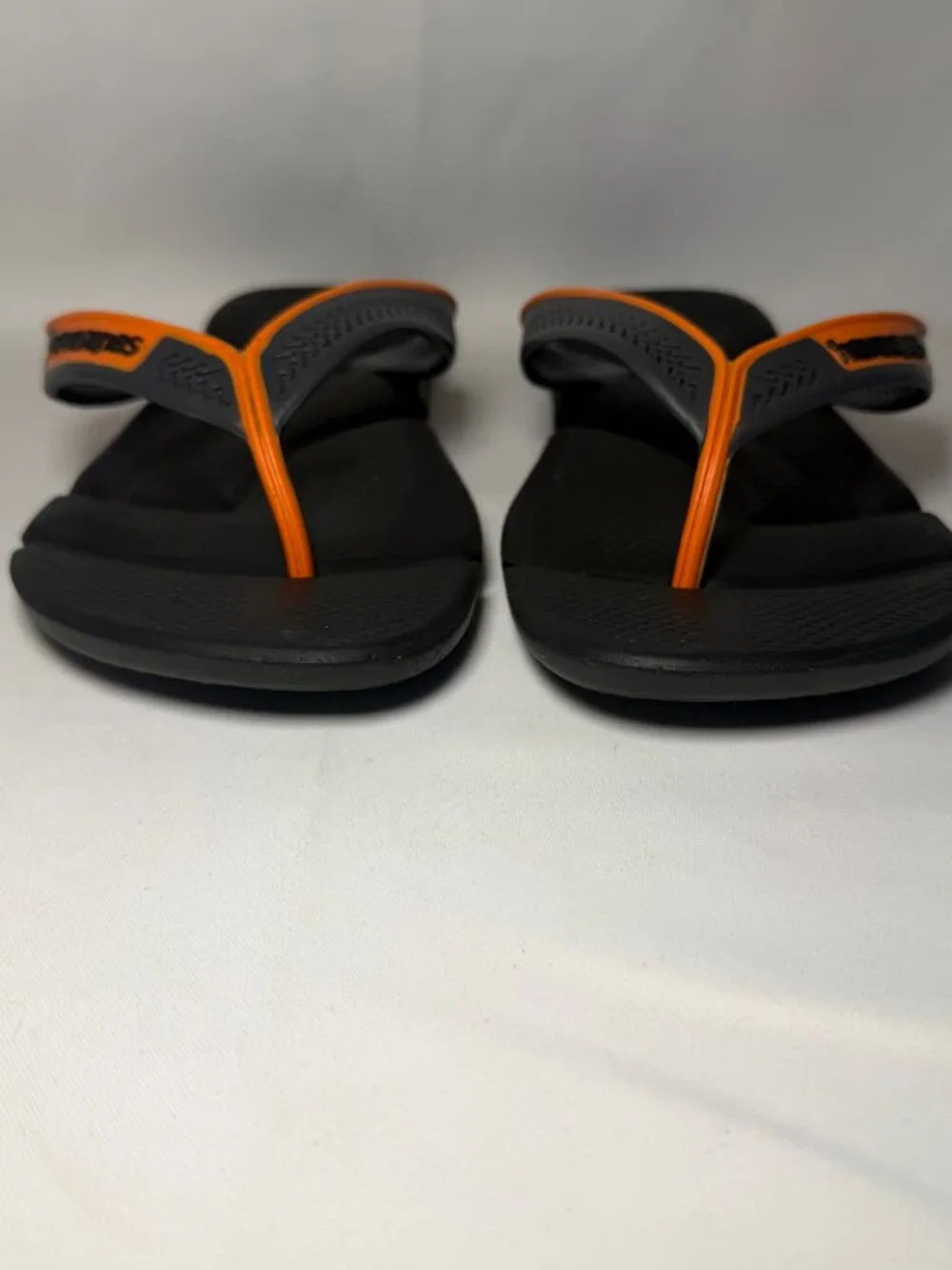 Havaianas Power 2.0 Sandals Mens 12.5M/13M Black Orange Xtra Soft Rubber Sole